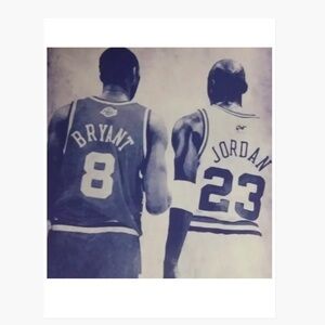 NEW!💯 KOBE BRYANT & MICHAEL JORDAN 8.5x11 ULTRA GLOSSY REPRINT 2003 ART POSTER!